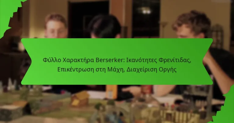 Φύλλο Χαρακτήρα Berserker: Ικανότητες Φρενίτιδας, Επικέντρωση στη Μάχη, Διαχείριση Οργής