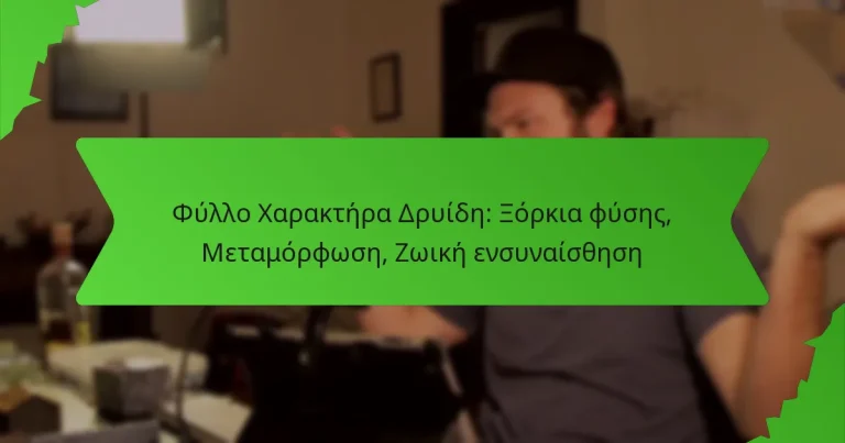 Φύλλο Χαρακτήρα Δρυίδη: Ξόρκια φύσης, Μεταμόρφωση, Ζωική ενσυναίσθηση