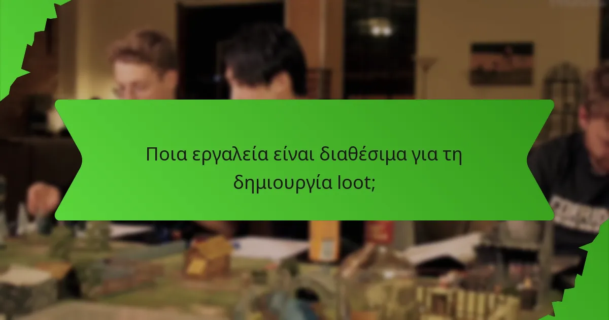 Ποια εργαλεία είναι διαθέσιμα για τη δημιουργία loot;
