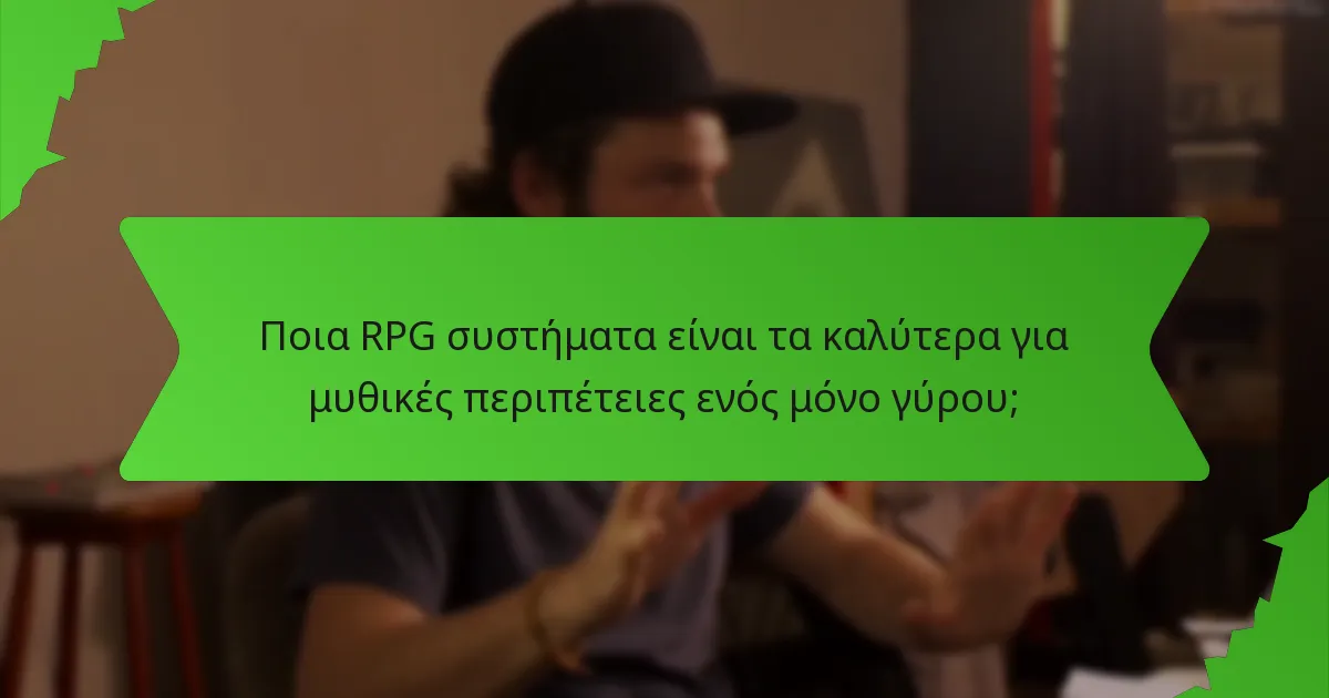 Ποια RPG συστήματα είναι τα καλύτερα για μυθικές περιπέτειες ενός μόνο γύρου;