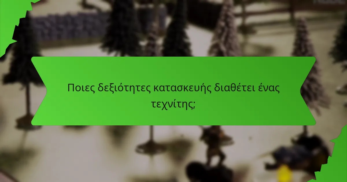 Ποιες δεξιότητες κατασκευής διαθέτει ένας τεχνίτης;