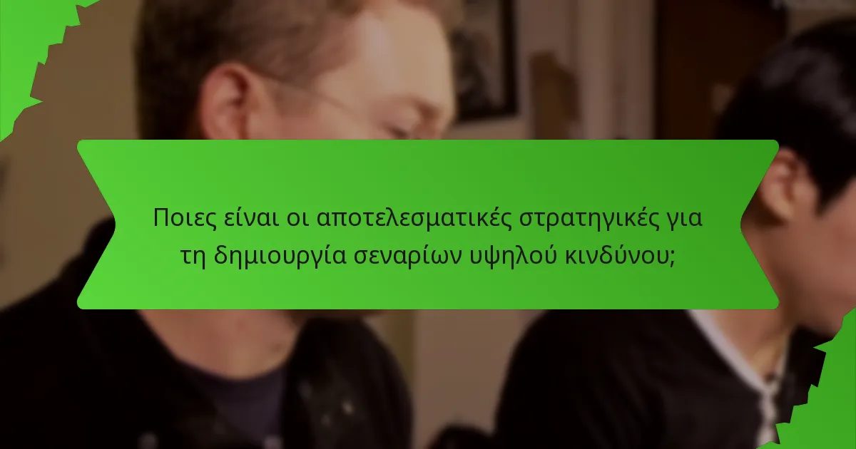 Ποιες είναι οι αποτελεσματικές στρατηγικές για τη δημιουργία σεναρίων υψηλού κινδύνου;