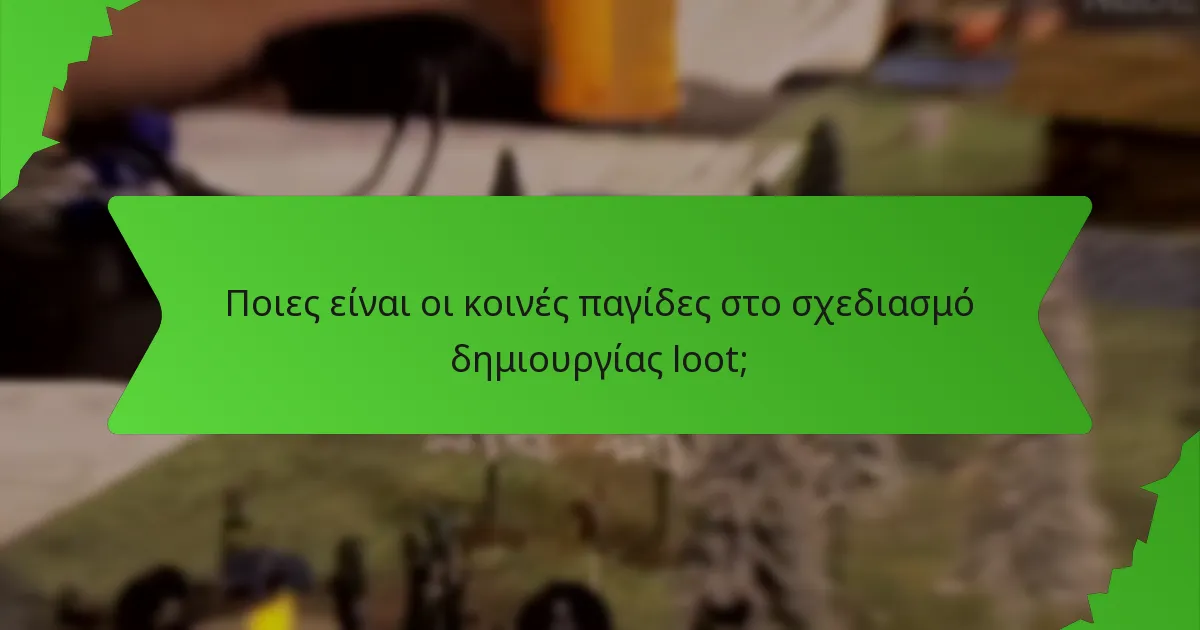 Ποιες είναι οι κοινές παγίδες στο σχεδιασμό δημιουργίας loot;