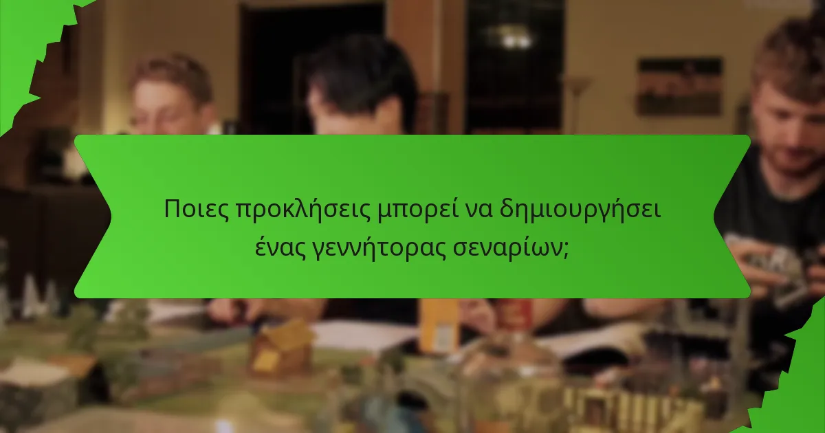 Ποιες προκλήσεις μπορεί να δημιουργήσει ένας γεννήτορας σεναρίων;