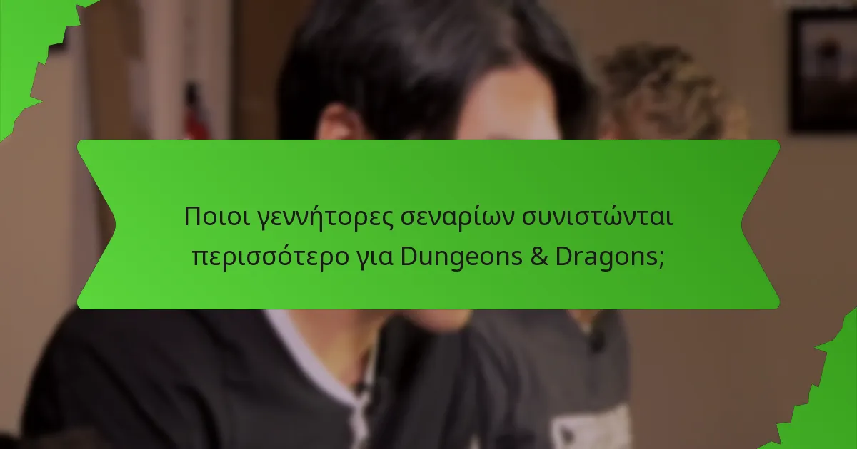 Ποιοι γεννήτορες σεναρίων συνιστώνται περισσότερο για Dungeons & Dragons;
