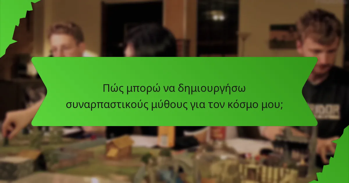 Πώς μπορώ να δημιουργήσω συναρπαστικούς μύθους για τον κόσμο μου;
