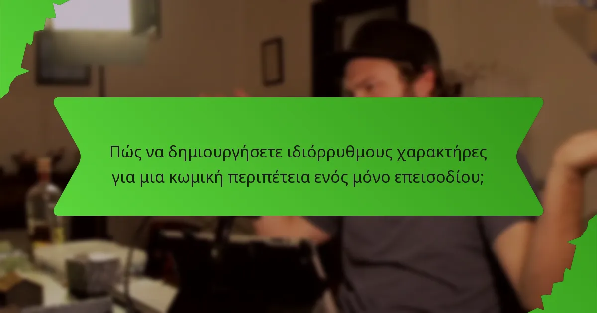 Πώς να δημιουργήσετε ιδιόρρυθμους χαρακτήρες για μια κωμική περιπέτεια ενός μόνο επεισοδίου;