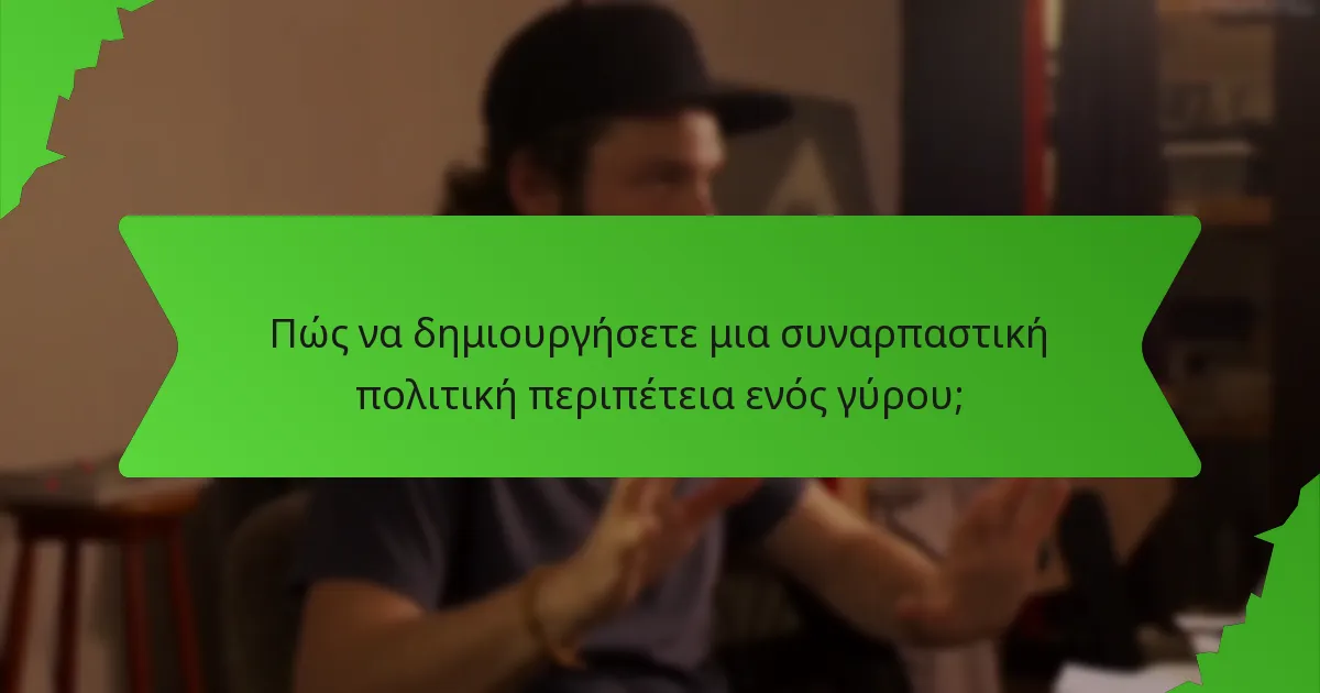 Πώς να δημιουργήσετε μια συναρπαστική πολιτική περιπέτεια ενός γύρου;